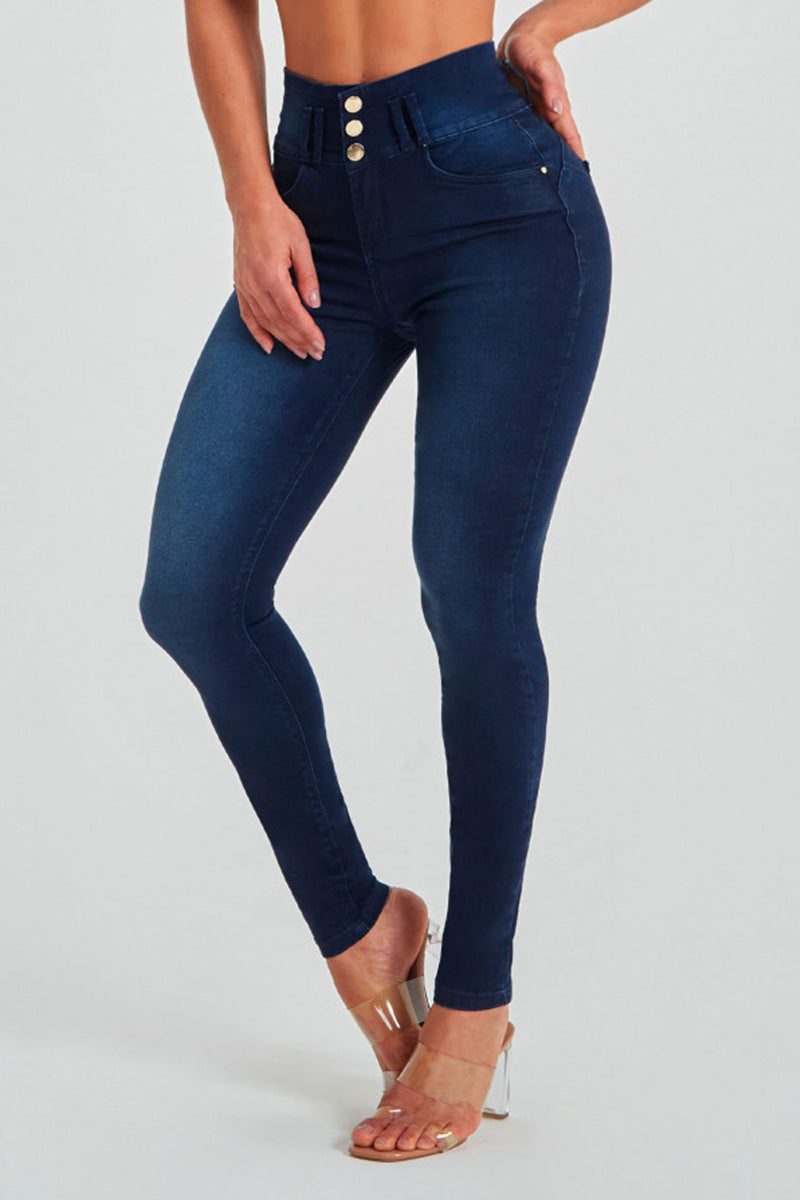 Women's High Waist Tight Stretch Shaping Hip Jeans