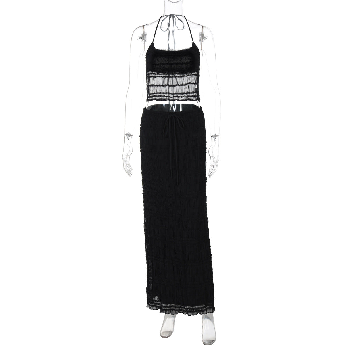 French Fashion Sexy Halter Backless Wrap Chest Double Suits
