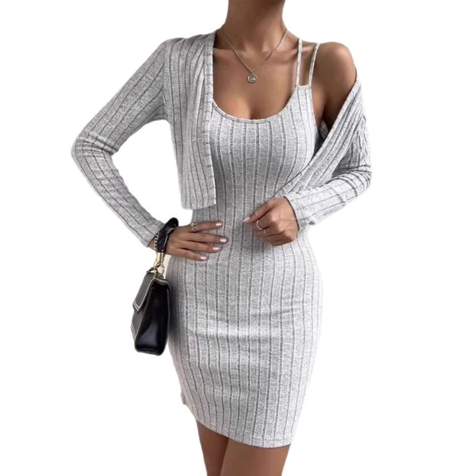 Women's Sling Skinny Hip With Long Sleeve Coats