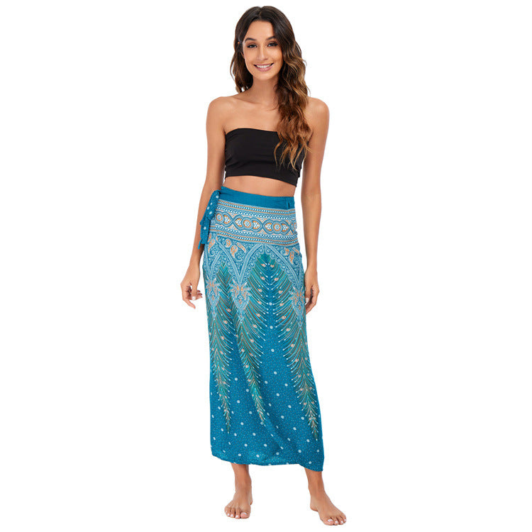 Sarong Vacation Style Flower Beach Towel Skirts