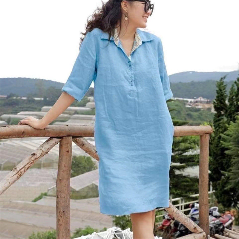 Women's Mom Design Sense Niche Loose Mid-length Dresses