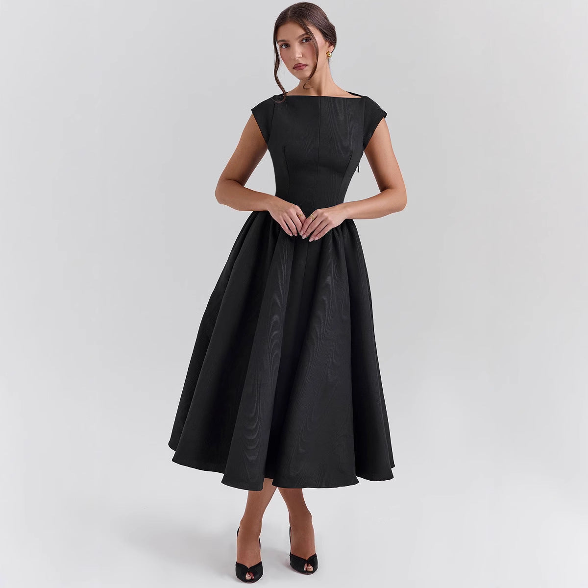 Women's Dress For French Minority Mid-length Solid Dresses