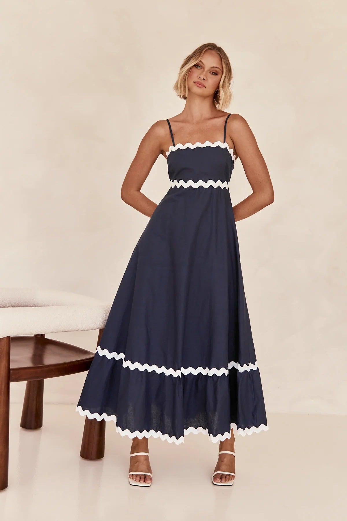 Color Lace Stitching Elegant Strap Tube Dresses