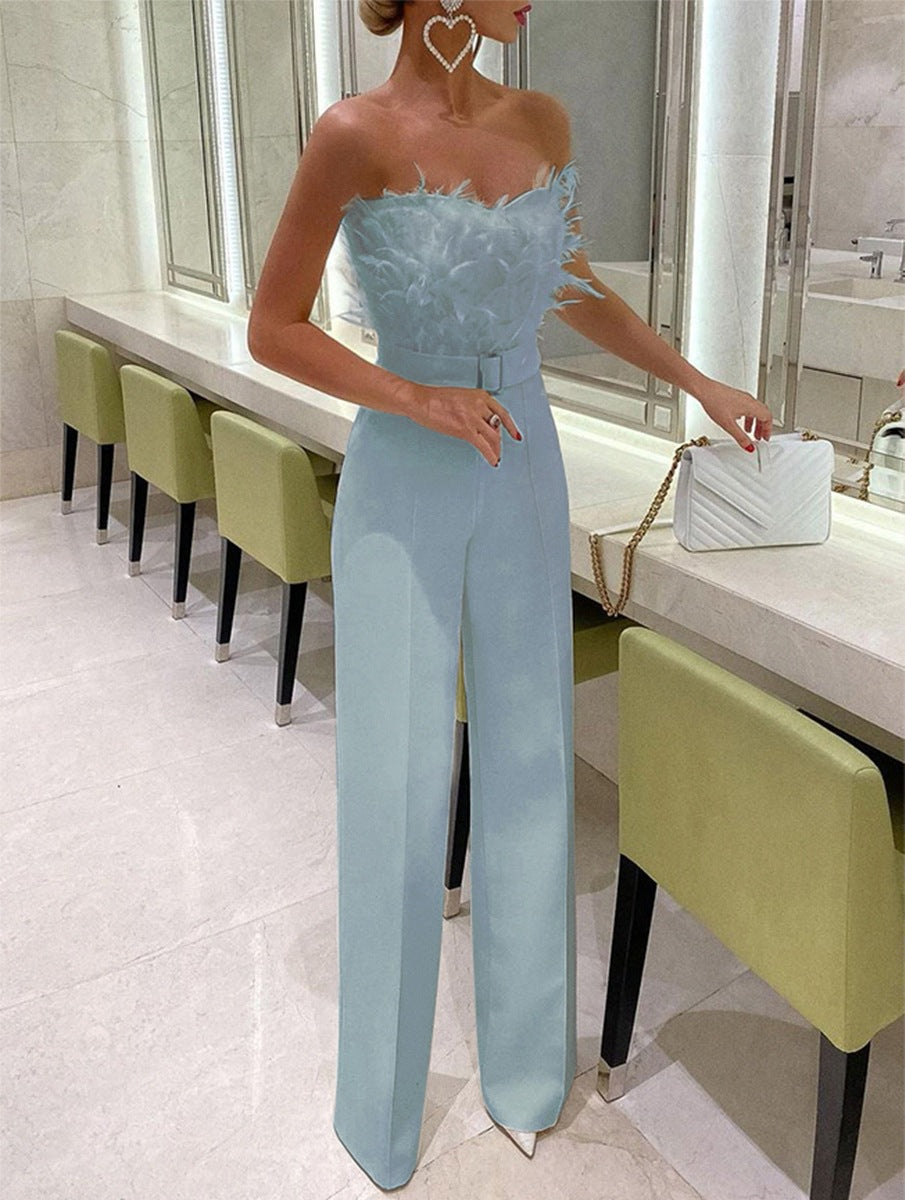 Versatile Classic Feather Tube Sexy Fashion Pants
