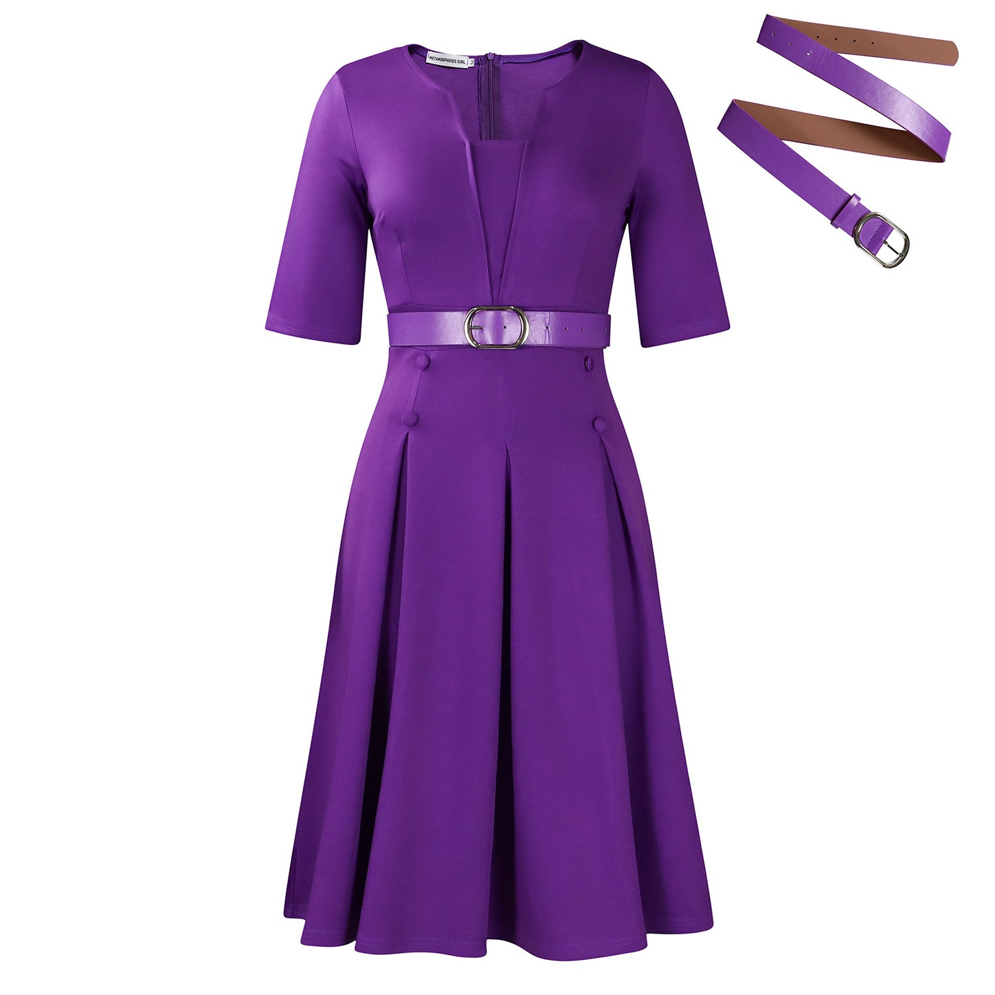Women's Summer Fashion Elegant Ol Solid Color Dresses