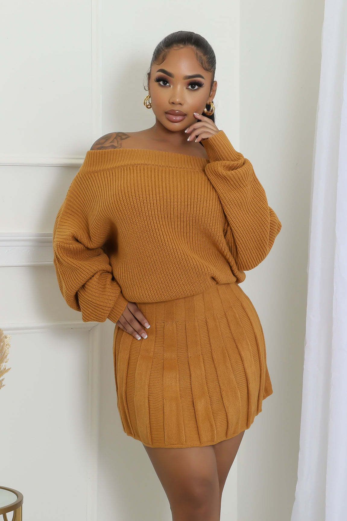 Women's Casual Solid Color Pleated Two-piece Set Tops