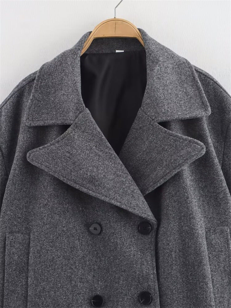 Women's Winter Fashion Lapel Long Sleeve Double-breasted Coats