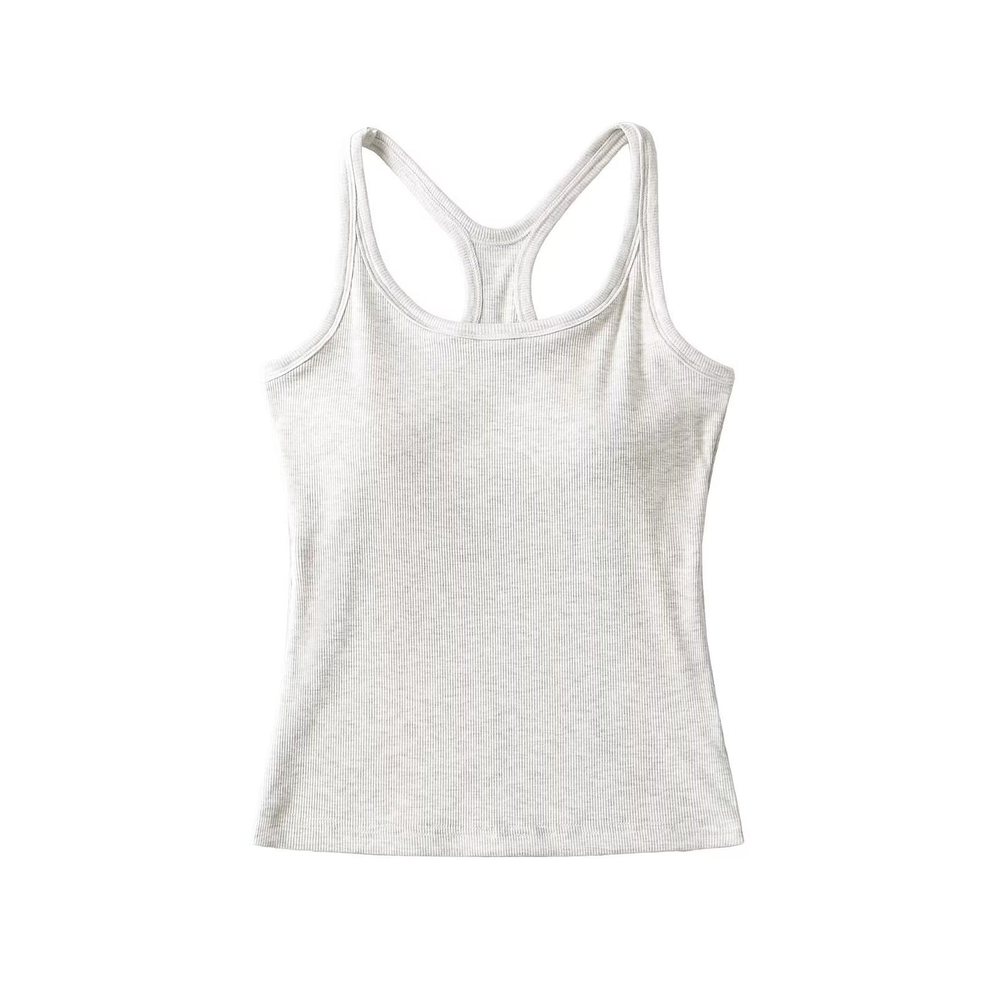 Women's Chest Pad Summer Stretch Solid Color Tops