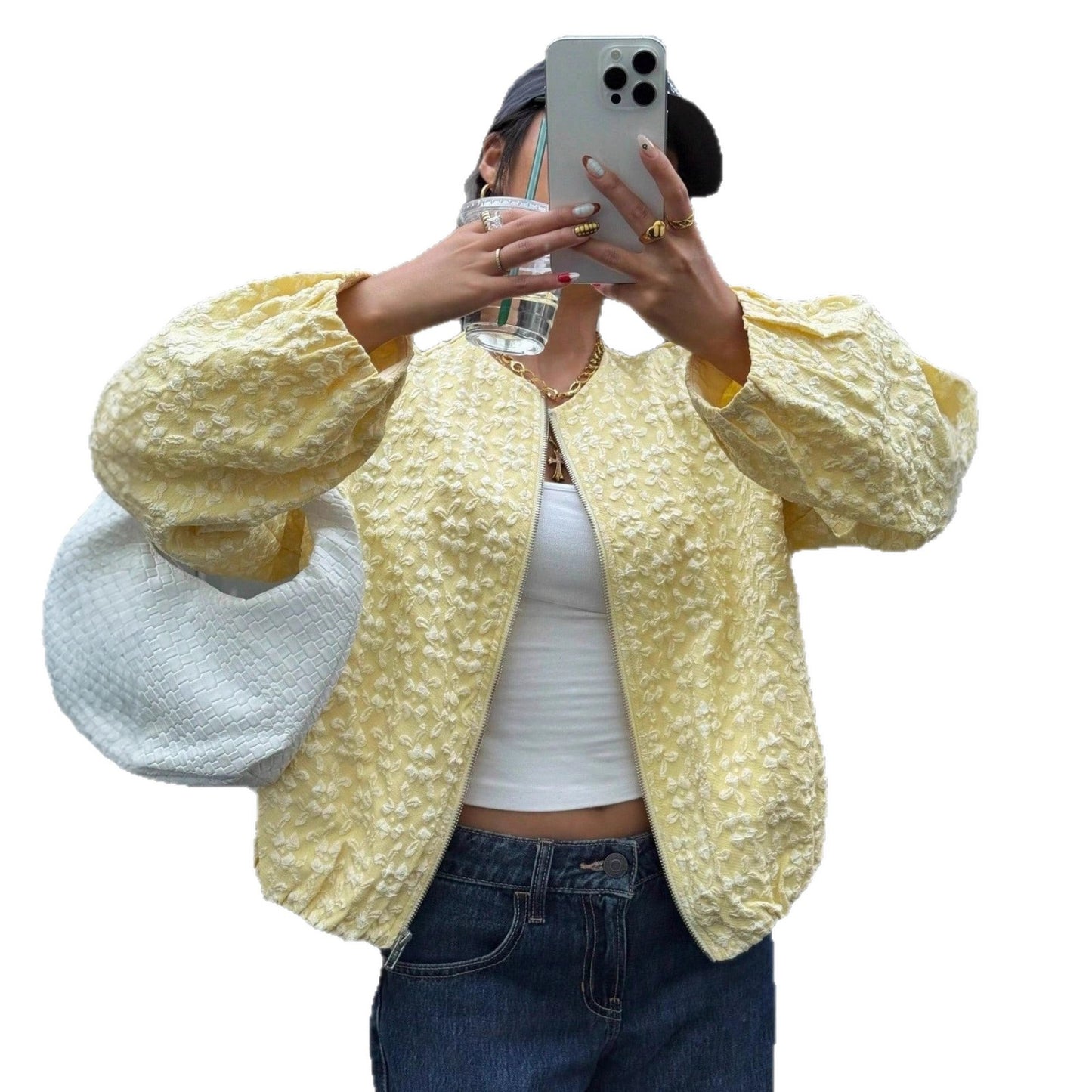 Women's Classic Long-sleeved Jacquard Baseball Casual Jackets