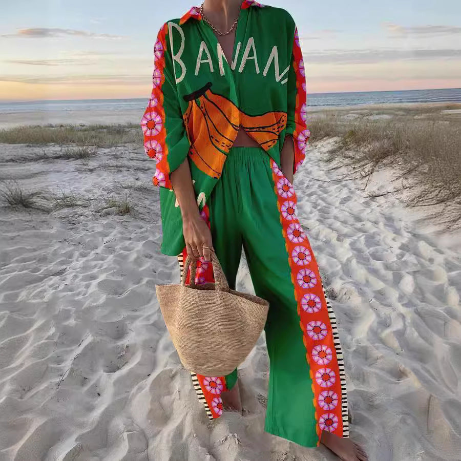 Attractive Fashion Printed Casual Vacation Style Suits