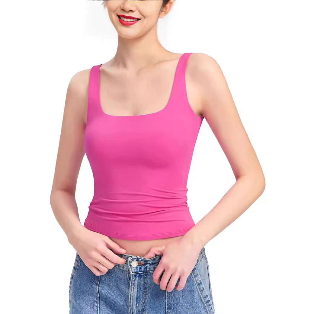 Women's Sexy Sling Square Collar Sleeveless Tops