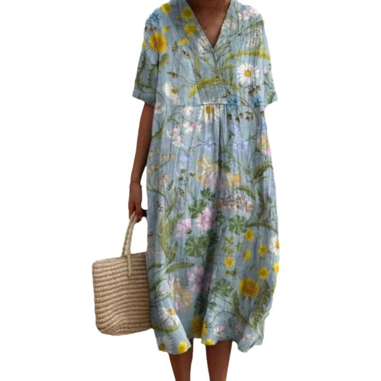 Women's Popular Comfortable Loose Printed Long Dress Dresses