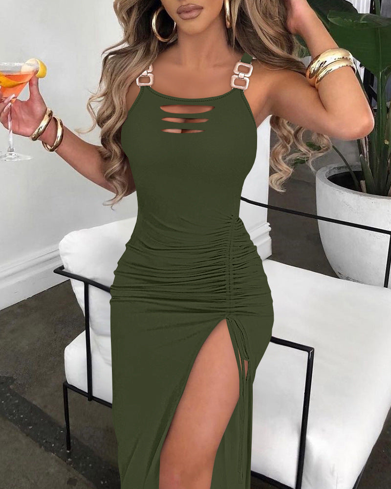 Cool Charming Camisole Tight Split Dress Suits