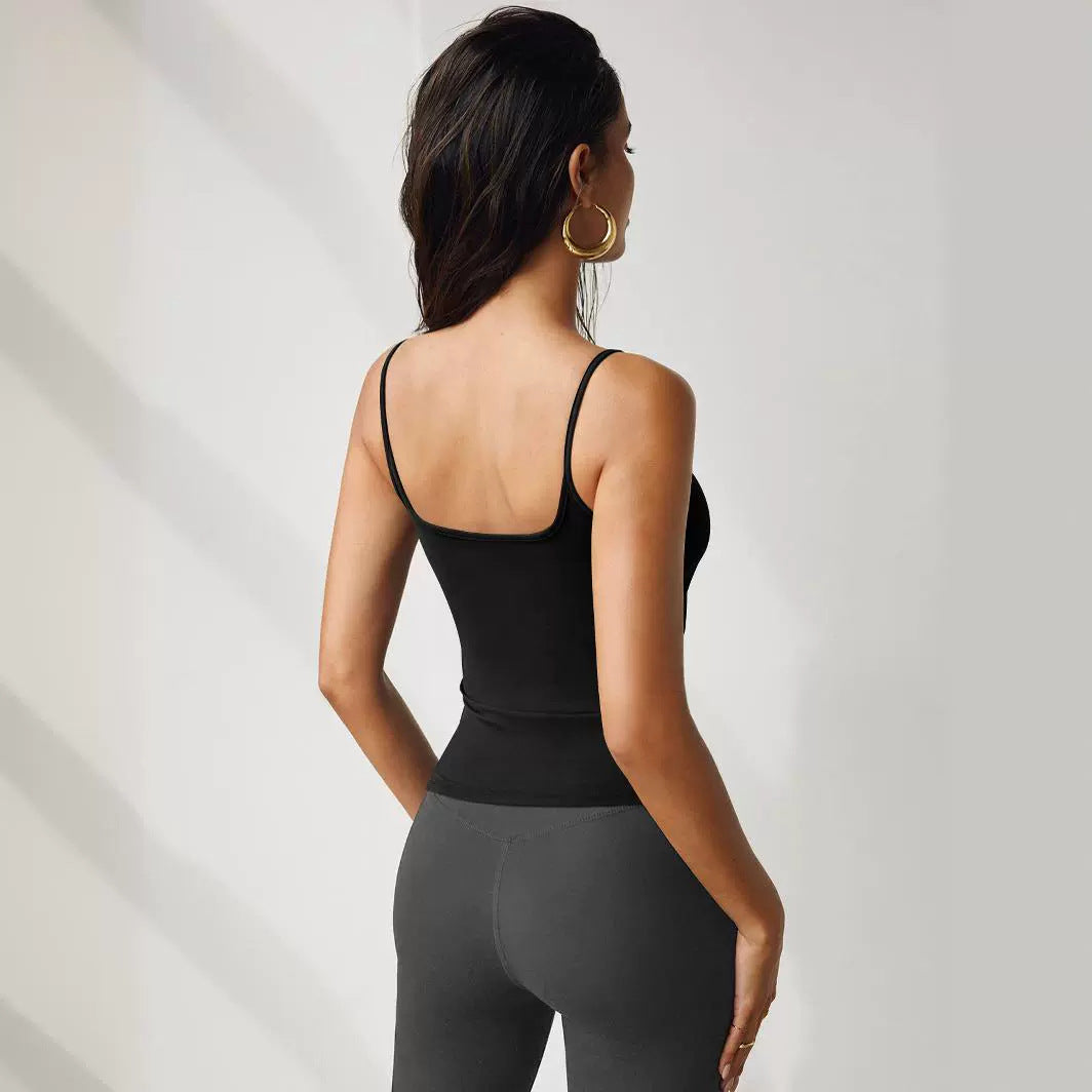 Women's Basic Color Knitted Hot Sling Bottoming Slim Fit Tops