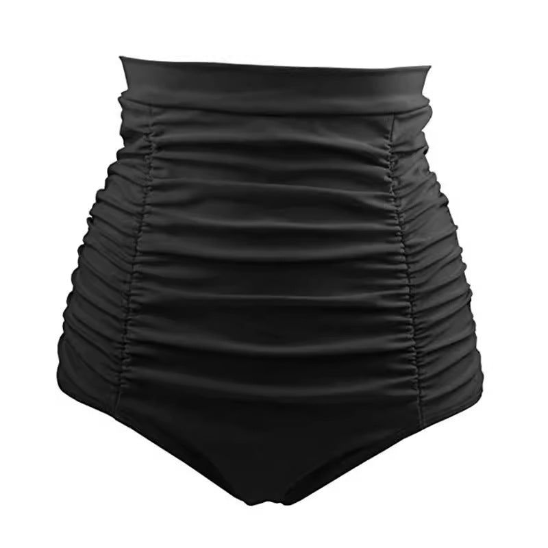 Women's Trunks Solid Color Pleated Stitching High Pants