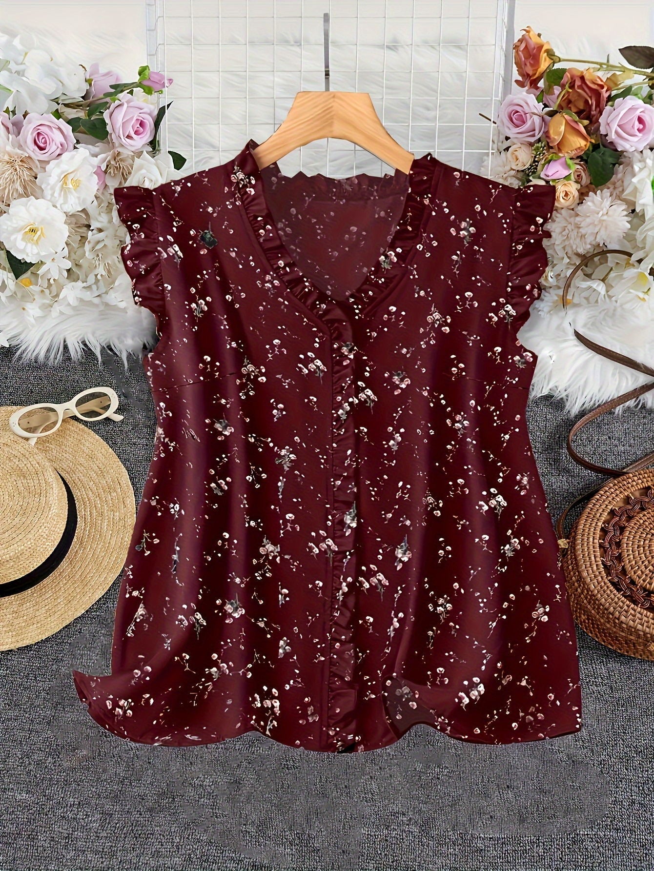 Women's Design Ruffled Loose Casual Sleeve Blouses