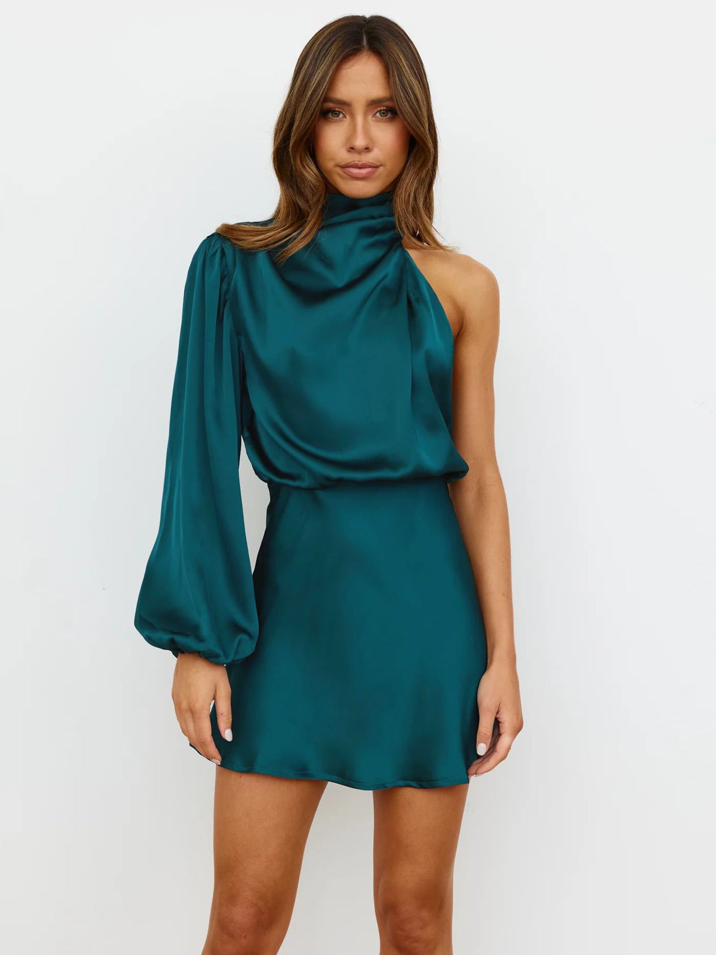 Women's Dress Satin Draping Toast Bridesmaid Evening Dresses