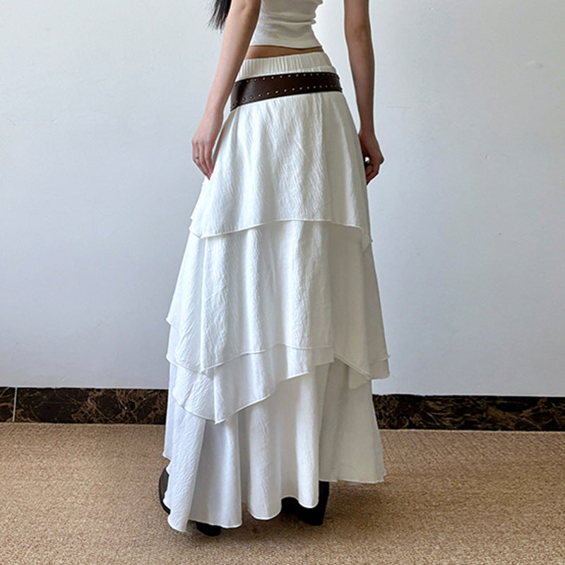 Spring Low Waist Irregular Wandering Hippie Style Long Casual Skirts