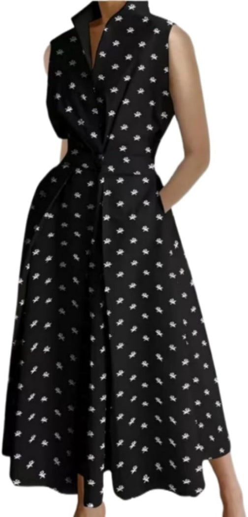 Women's Summer Commuting Fashion Solid Color Button Dresses