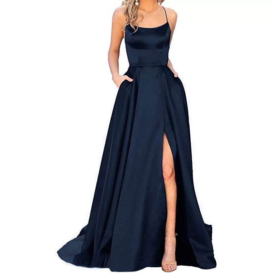 Bridesmaid Dress Long Slimming Shoulder Hollow Girlfriends Evening Dresses