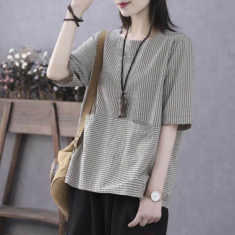 Women's Thin Western Style Small Pullover Loose Blouses