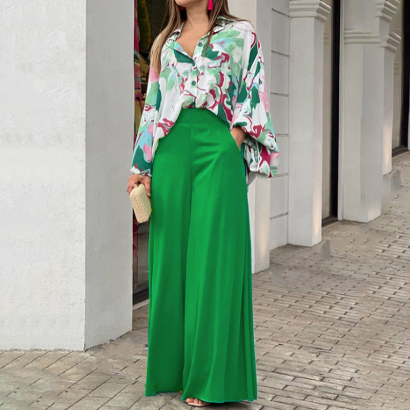 Women's Autumn Print Shirt Elegant Fashion Casual Suits