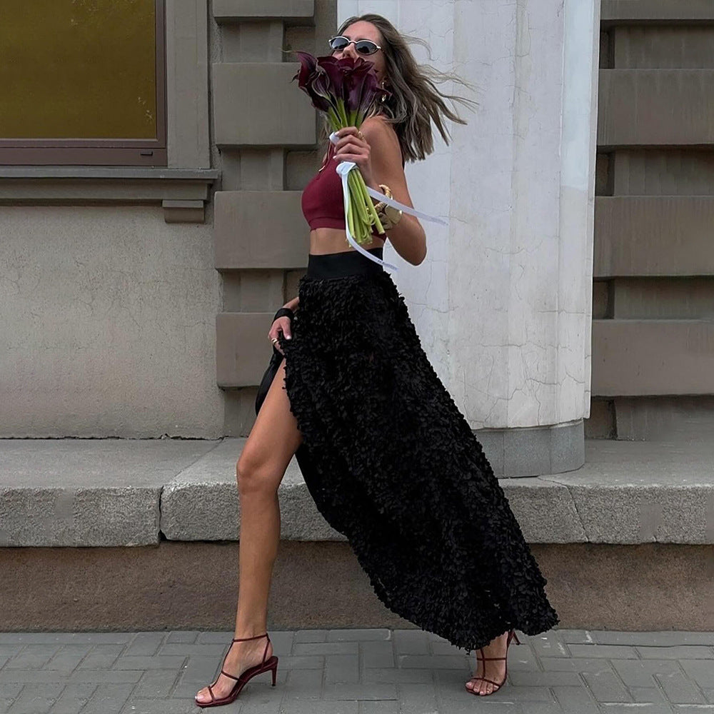 Women's Dress Petal Design Long Dinner Skirts