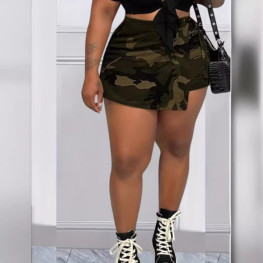 Women's Glamorous Summer Casual Camouflage Pocket Shorts