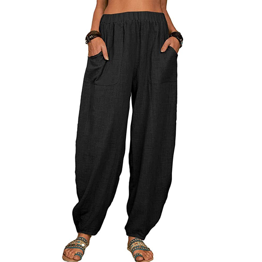 Women's Clothes Casual Loose Cotton Linen Home Pants