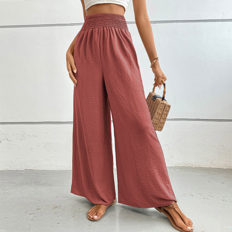 Waist Casual Simple Pure Color Elastic Pants