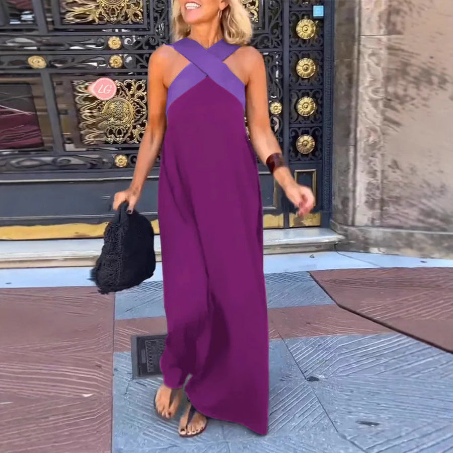 Women's Summer Long Cross Sexy Beauty Back Dresses
