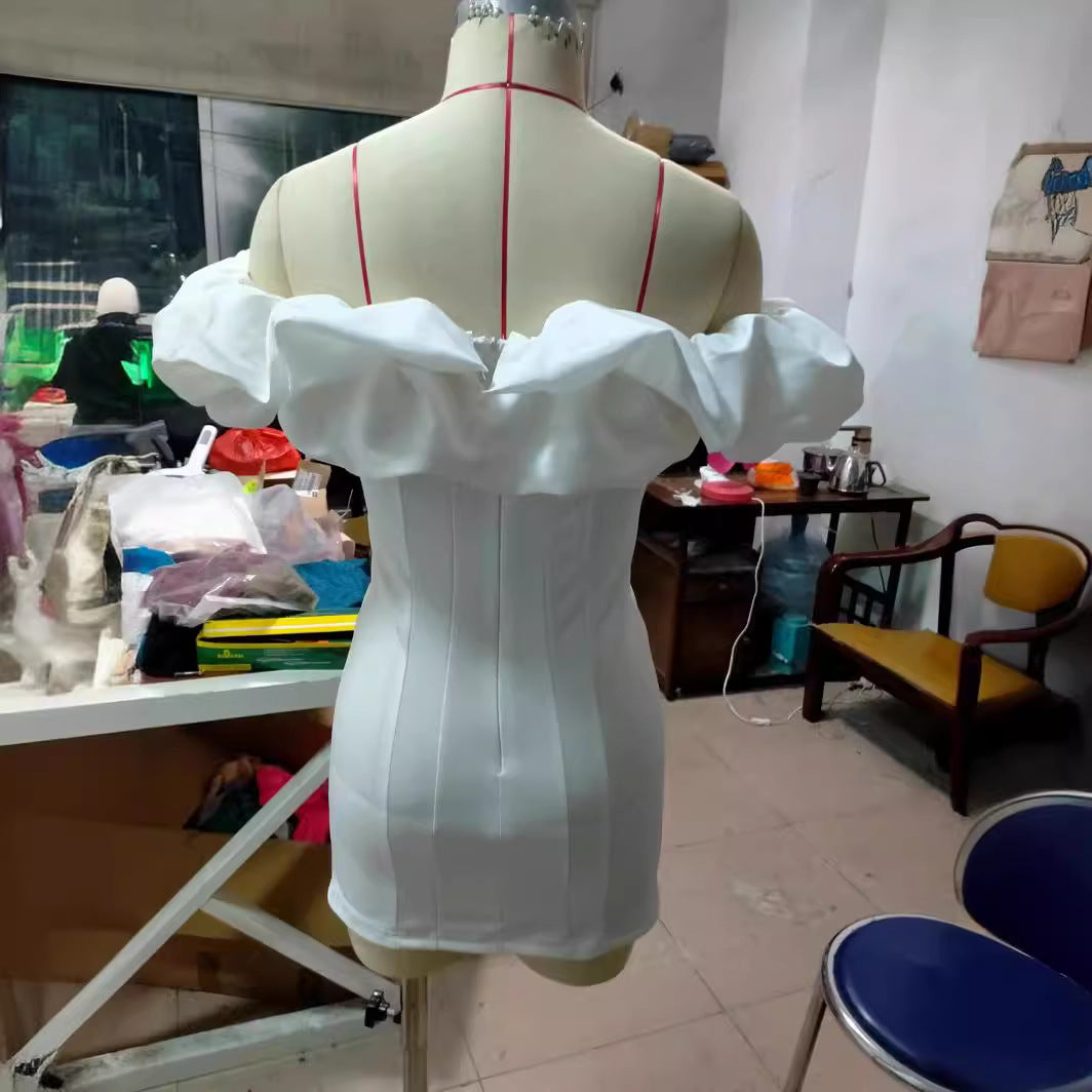 Women's Bare-breasted Fashion Sexy Backless Dress Bubble Dresses