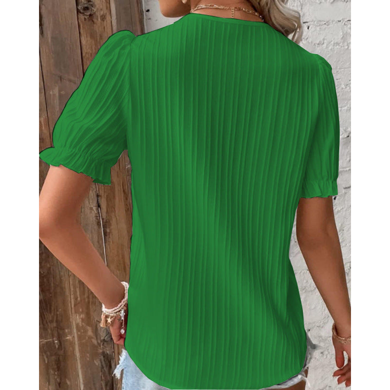 Women's Summer Holiday Fashion Short-sleeved Shirt Blouses