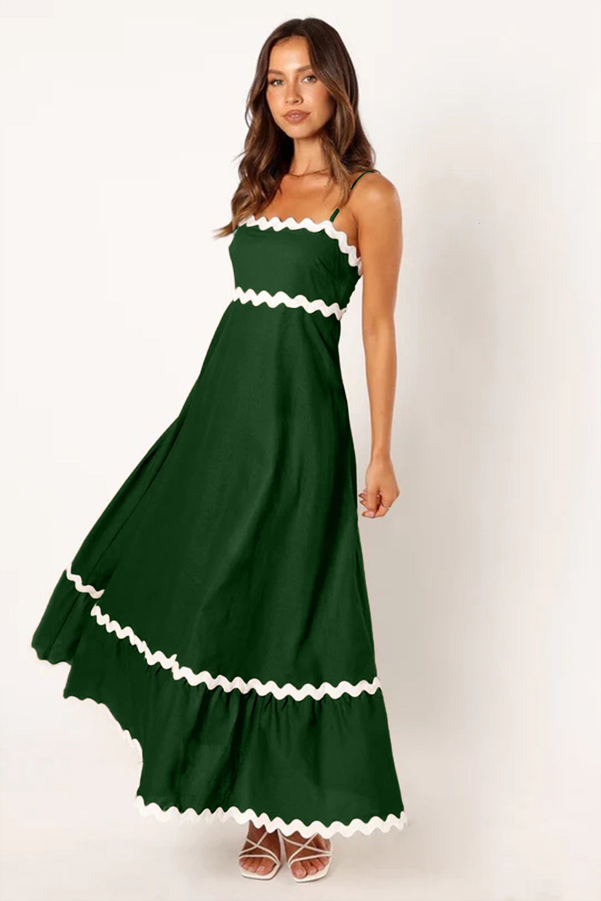 Color Lace Stitching Elegant Strap Tube Dresses