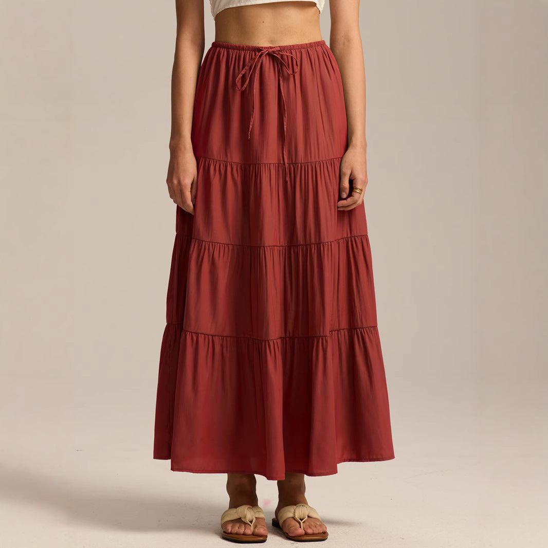 Women's Waist Elastic Large Swing Loose Patchwork Skirts