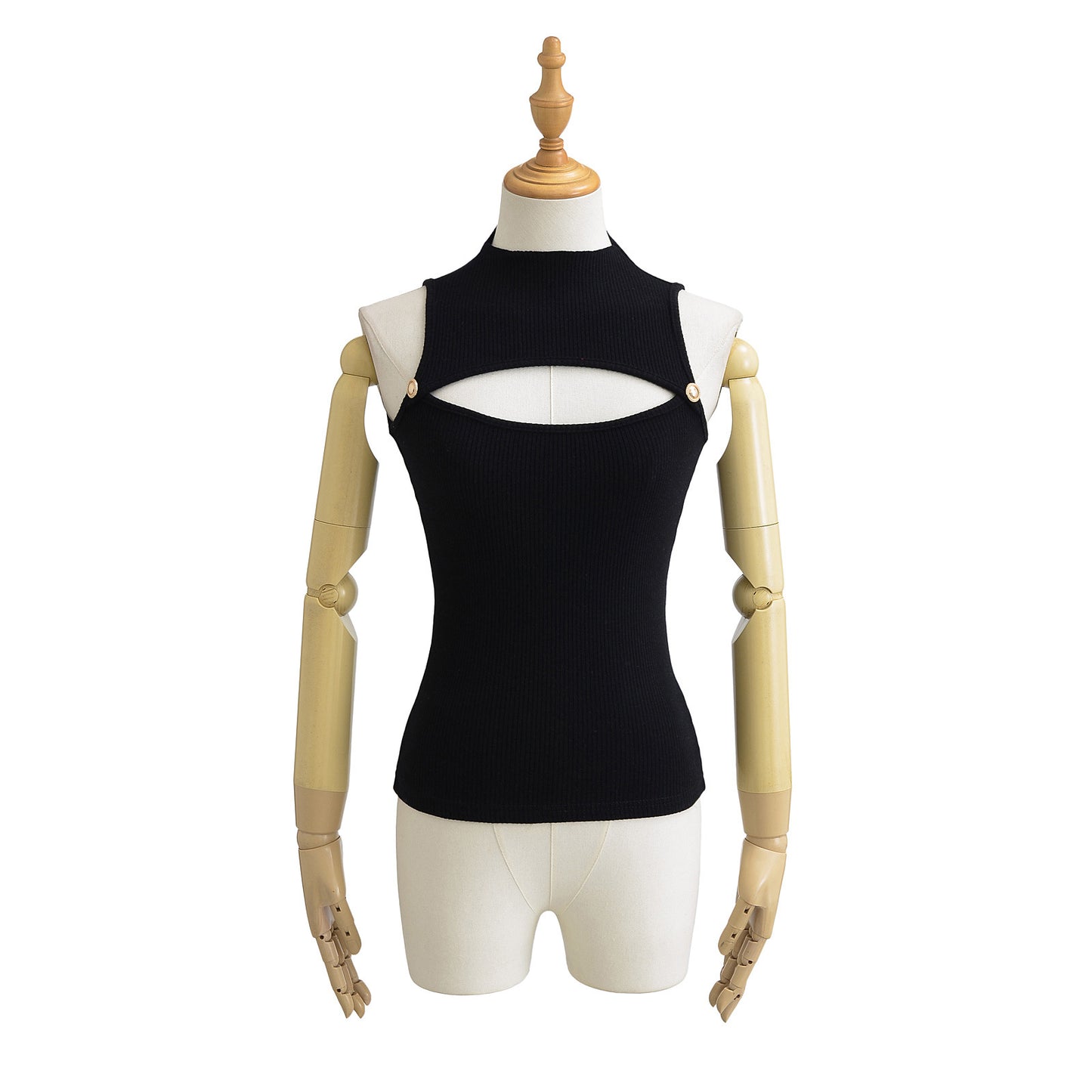 Women's Hot Sexy Half Turtleneck Chest Sleeveless Tops