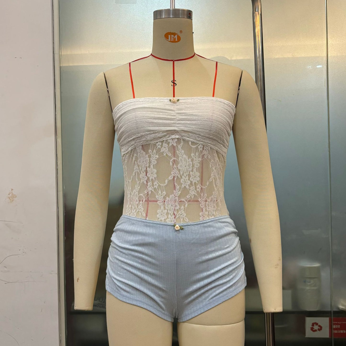 Rose Mini Sexy Hot Split Solid Shorts