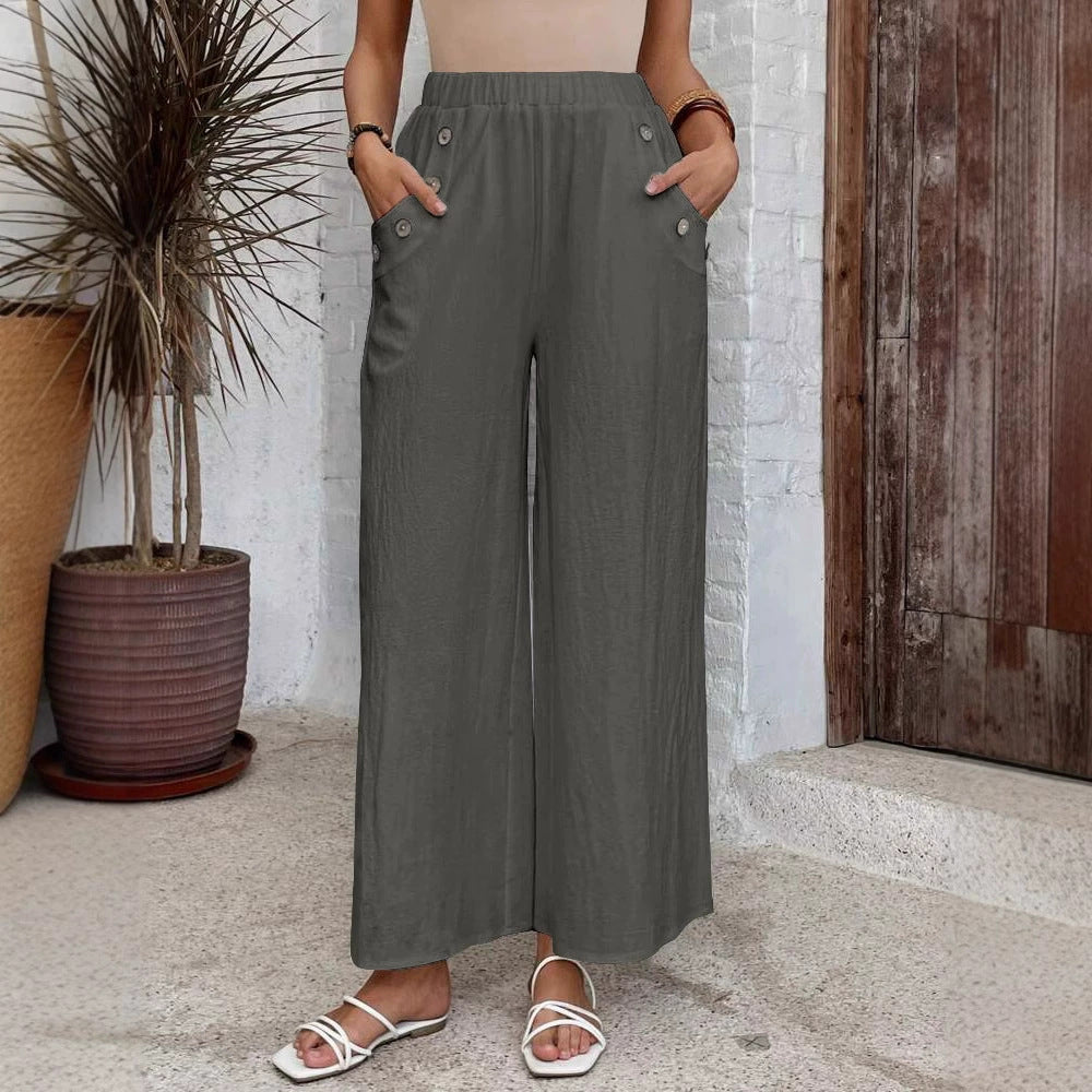Women's Elastic High Waist Loose Trousers For Pants