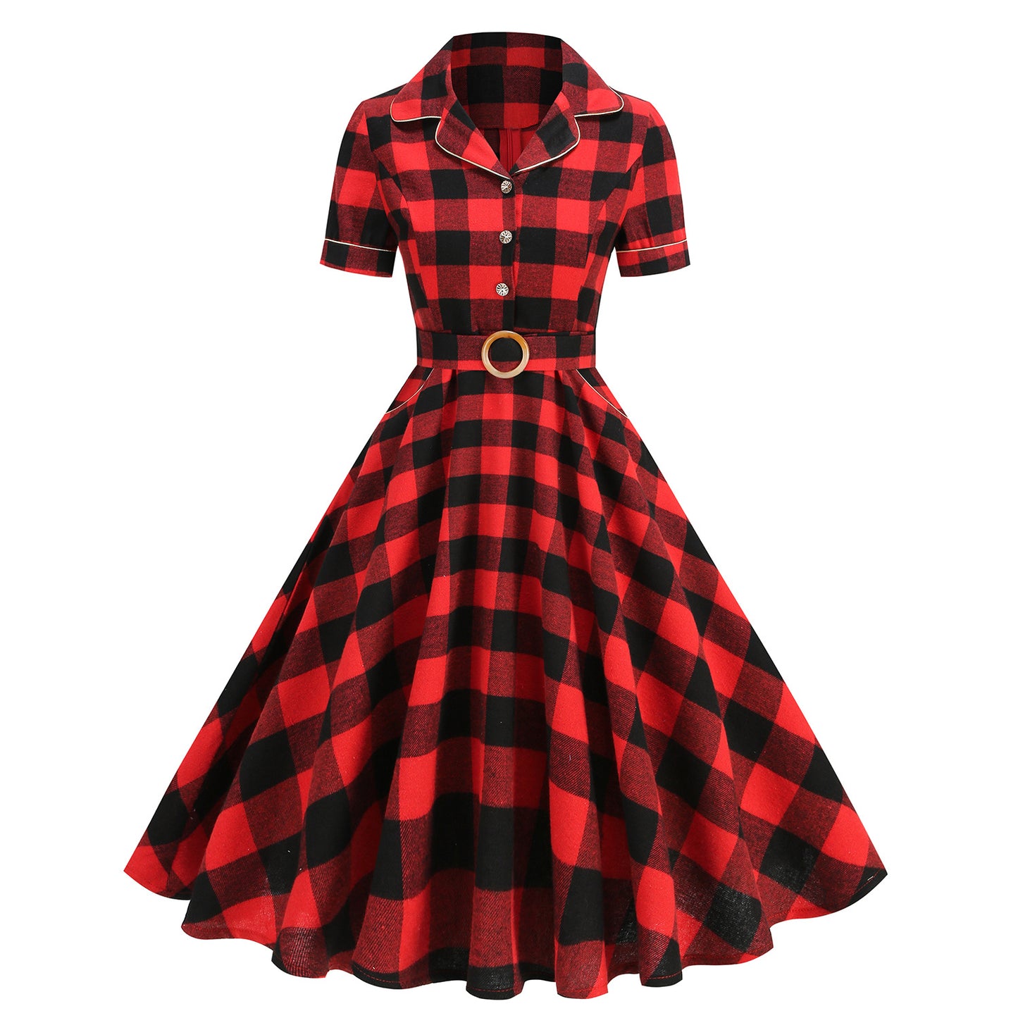 Women's Edge Fried Street Contrast Color Collar Plaid Slim Fit Suits