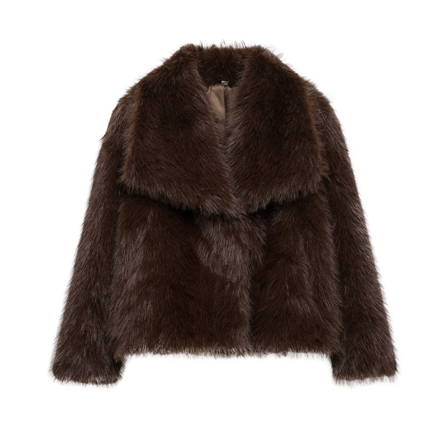 Women's Winter Street Fashion Artificial Fur Effect Coats