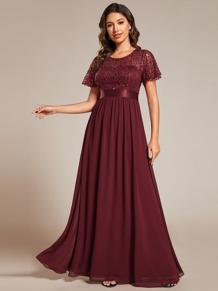 Dress Summer Elegant Sequin Stitching Color Dresses