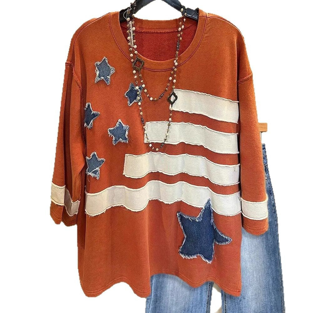 Women's Autumn Fashion Round Neck Embroidered Trendy Sweaters