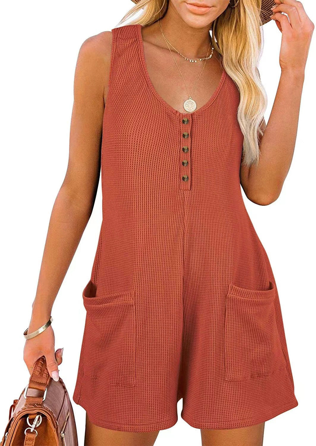 Women's Summer Casual Button Pocket For Jumpsuits