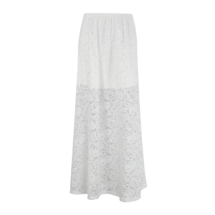 Women's Spring Jacquard Hollow Lace Fashion Sexy Skirts