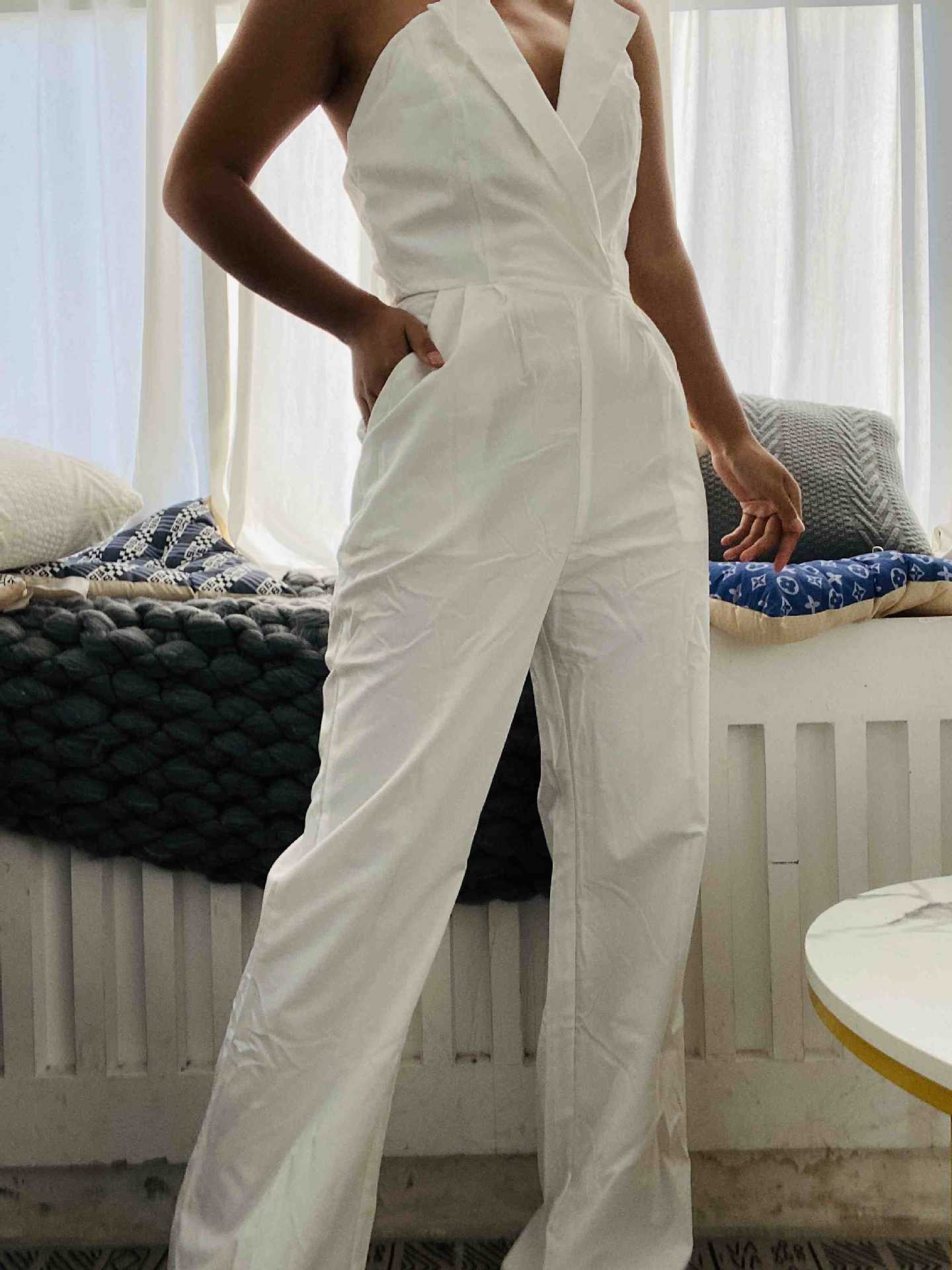 Chinese Long Style Slant Temperament Commute Jumpsuits