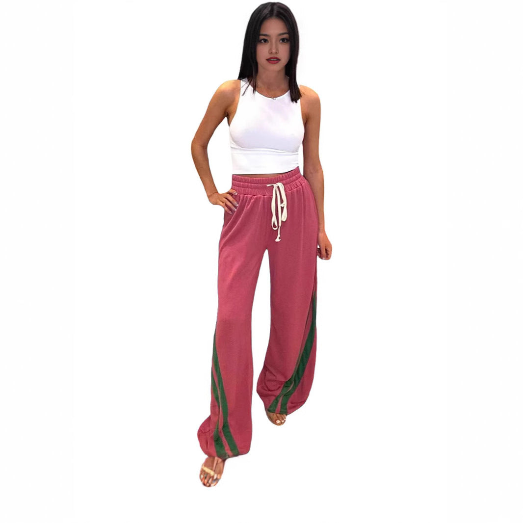 Women's Elegant Stitching Casual Trousers Style Pants