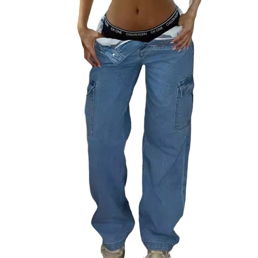 Solid Color Casual Trendy Wild Hip Jeans