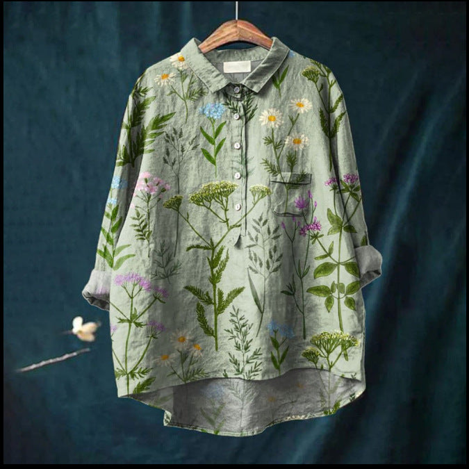 Women's Summer Loose Print Crew Neck Casual Plus Size