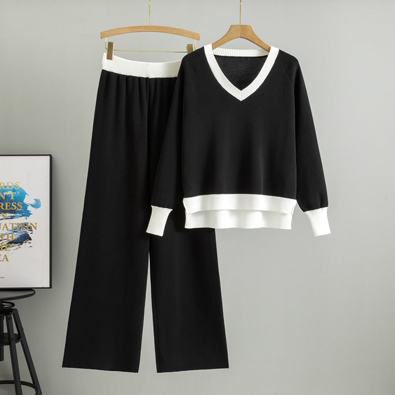 Women's Fashion Loose Casual Pullover Two-piece Set Suits