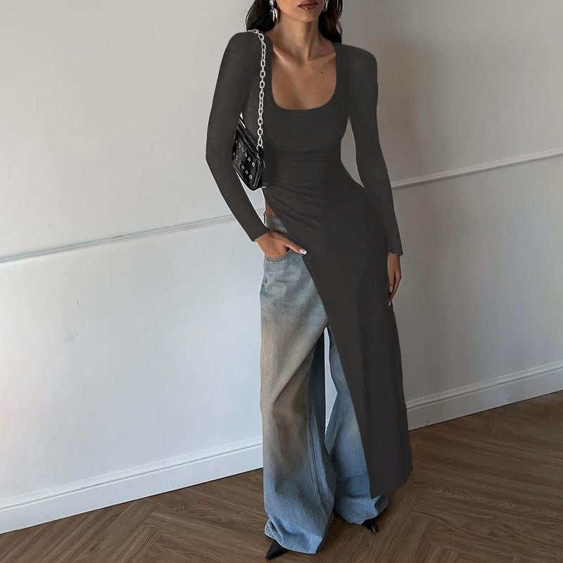 Women's With Personality Solid Color Round Neck Blouses